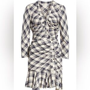 Veronica Beard Rowe Asymmetrical Button Dress